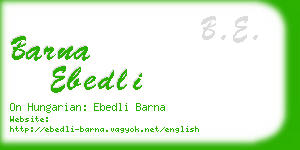 barna ebedli business card